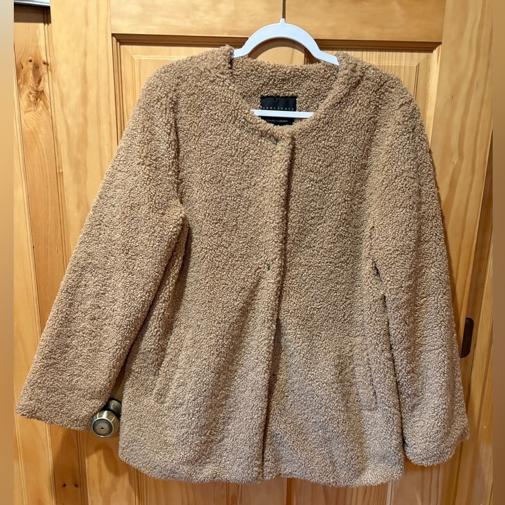 Sanctuary Snap Teddy Sherpa Coat women’s L